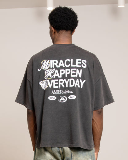 MIRACLES HAPPEN EVERYDAY TEE - FADED WASH